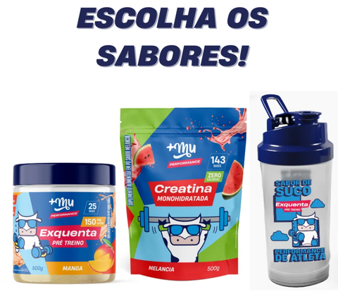 Combo Queridinho Master - Exquenta 500g (Escolha os Sabores) + Refil Creatina 500g (Escolha os Sabores)