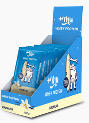 WHEY CONCENTRADO +MU - BAUNILHA (15 SACHÊS COM 32g CADA) - 465g