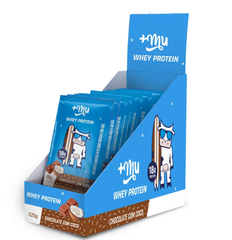 WHEY CONCENTRADO +MU - CHOCOLATE COM COCO (15 SACHÊS COM 35G CADA) - 525G