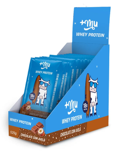 WHEY CONCENTRADO +MU - CHOCOLATE COM AVELÃ (15 SACHÊS COM 35G CADA) - 525G