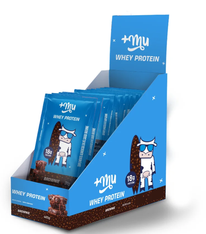 WHEY CONCENTRADO +MU - BROWNIE (15 SACHÊS COM 31g CADA) - 465g