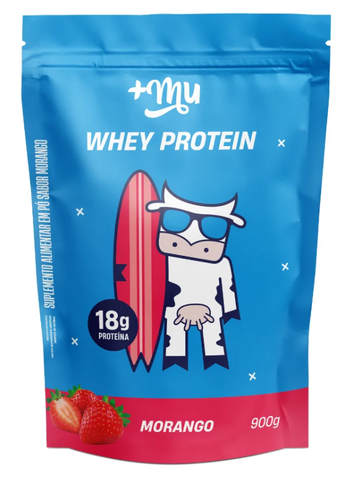 Whey Concentrado +Mu - Morango - Refil 900g