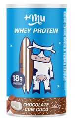 WHEY CONCENTRADO +MU - CHOCOLATE COM COCO - POTE 450G