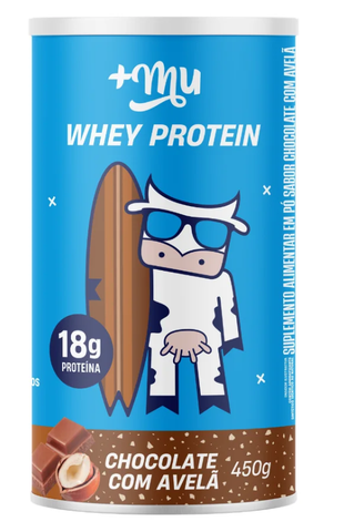WHEY CONCENTRADO +MU - CHOCOLATE COM AVELÃ - POTE 450G