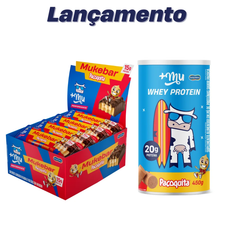 [LANÇAMENTO] Mukebar +Mu Performance - Paçoquita - Caixa 12 unidades - 720g + Whey Concentrado +MU - Paçoquita - Pote 450G