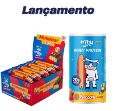 [LANÇAMENTO] Mukebar +Mu Performance - Paçoquita - Caixa 12 unidades - 720g + Whey Concentrado +MU - Paçoquita - Pote 450G